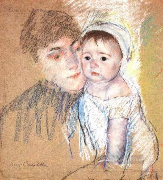 Baby Bill in Cap and Shift mothers children Mary Cassatt Oil Paintings
